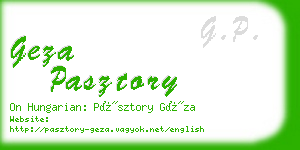 geza pasztory business card